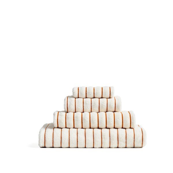 Oranžový/béžový froté bavlněný ručník 50x90 cm Dorane – Kave Home-image-2