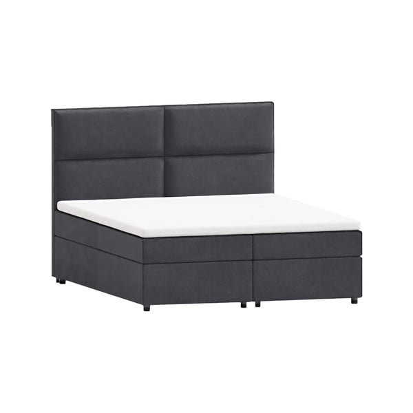 Šedá boxspring postel s úložným prostorem 140x200 cm Rico – Ropez