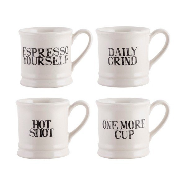 Sada 4 keramických hrnků na espresso Creative Tops Stir It Up, 60 ml