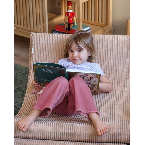 Světle hnědé manšestrové dětské křesílko Moon – Wigiwama-image-3