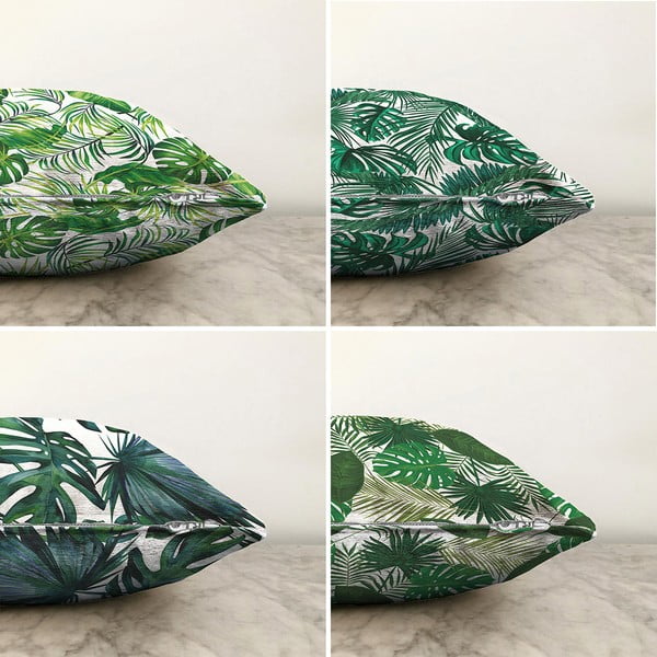 Sada 4 povlaků na polštáře Minimalist Cushion Covers Summer Jungle, 55 x 55 cm-image-1
