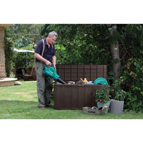 Tmavě hnědý plastový zahradní úložný box Sherwood – Keter-image-2