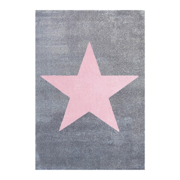 Šedo-růžový dětský koberec Happy Rugs Superstar, 160 x 230 cm