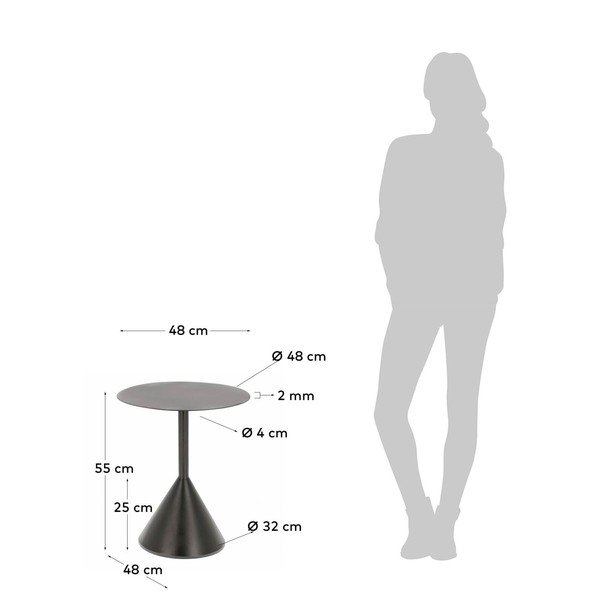 Kovový kulatý odkládací stolek ø 48 cm Yinan – Kave Home-image-4