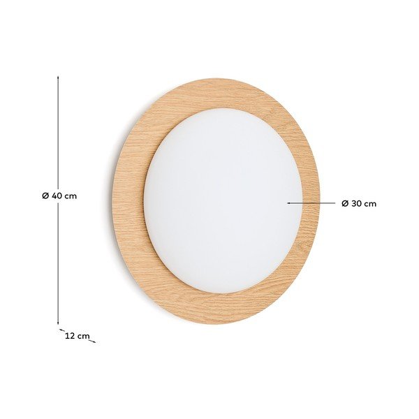 Kovové LED nástěnné svítidlo v přírodní barvě ø 40 cm Novae – Kave Home-image-4