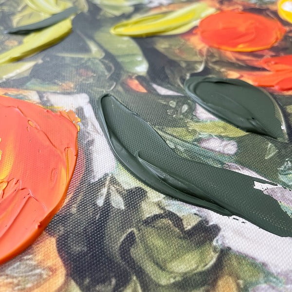 Obraz s ručně malovanými prvky na plátně 70x100 cm Oranges – Styler-image-4