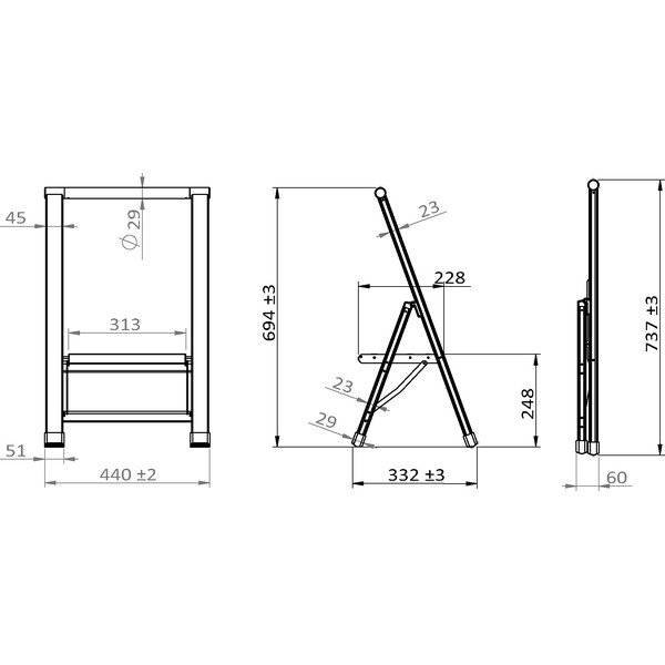 Kovové schůdky 74 cm Alu-Design – Wenko-image-2