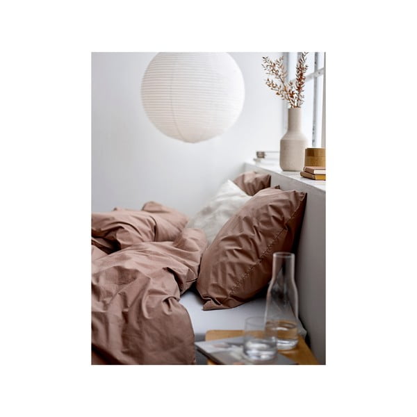 Hnědé povlečení na jednolůžko z bavlněného perkálu 140x200 cm Crisp – Södahl-image-1