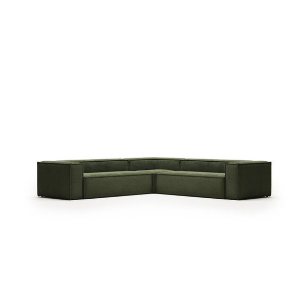 Zelená manšestrová rohová pohovka Blok – Kave Home