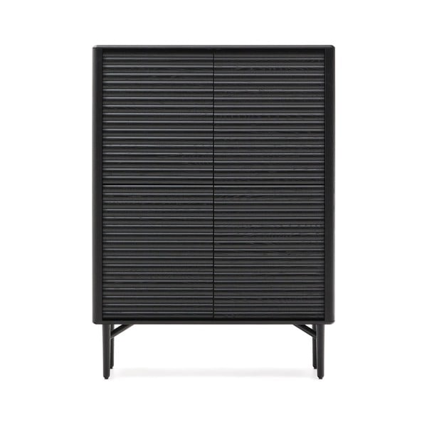 Černá skříňka v dekoru dubu 104,5x144x40 cm Lenon – Kave Home