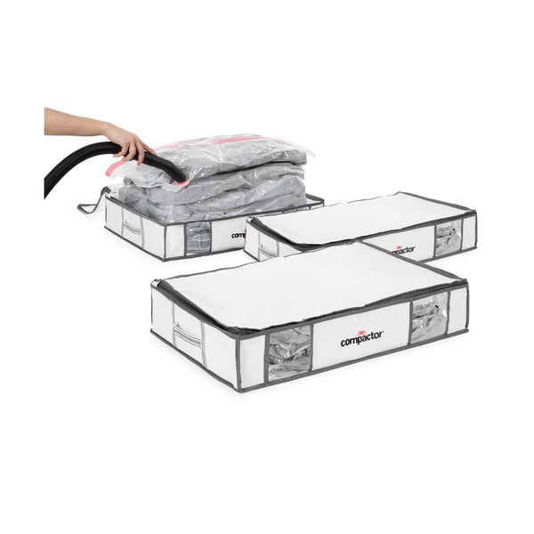 Vakuové vyztužené látkové úložné boxy na oblečení v sadě 3 ks 45x65x15,5 cm Life – Compactor-image-4