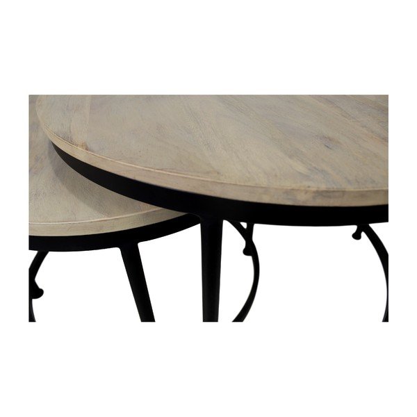 Sada 2 odkládacích stolků s deskou z mangového dřeva HMS collection Taylor, výška 56 cm-image-2