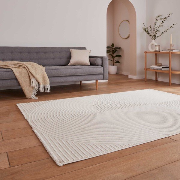 Krémový pratelný koberec z recyklovaných vláken 160x230 cm Flores – Think Rugs-image-2
