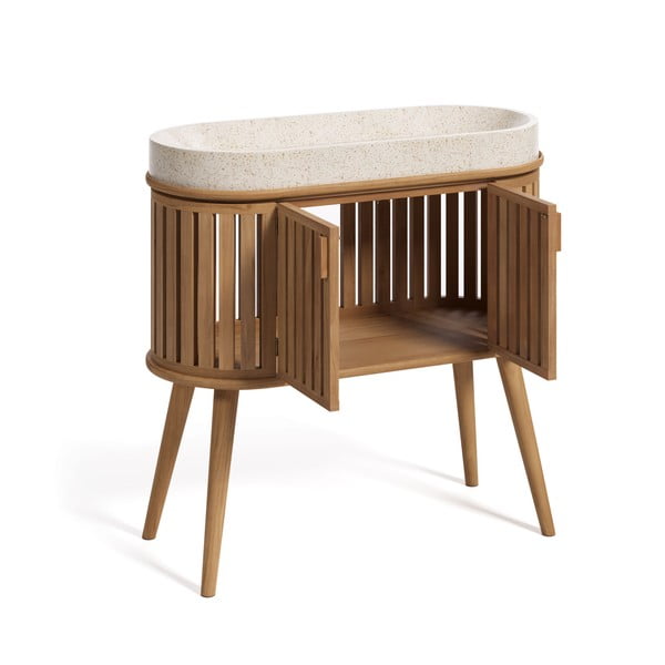 Umyvadlová skříňka z teakového dřeva Kave Home Rokia-image-2