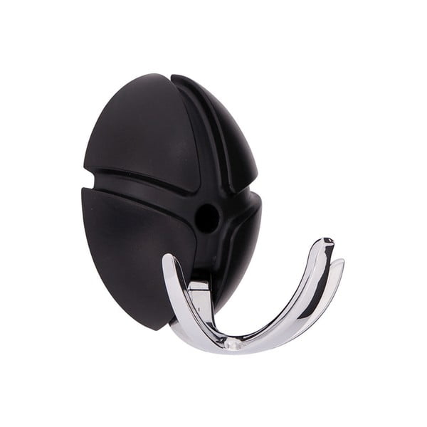 Černý/v leskle stříbrné barvě nástěnný plastový háček Tick – Spinder Design-image-1