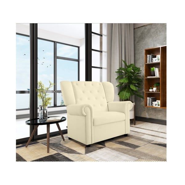 Bílé sametové houpací chesterfield křeslo Lillyse – Støraa-image-2