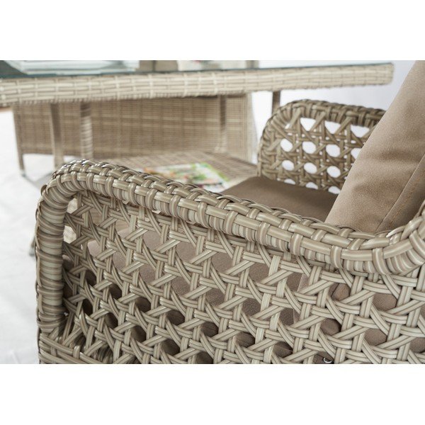 Béžový zahradní lounge set z umělého ratanu pro 4 Cenova – Floriane Garden-image-3