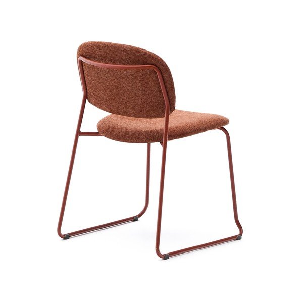 Kovová stohovatelná jídelní židle v terakotové barvě Meli – Kave Home-image-4