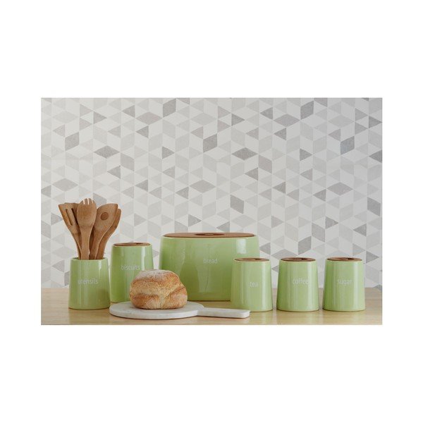 Zelená dóza na čaj s bambusovým víkem Premier Housewares Fletcher, 800 ml-image-3