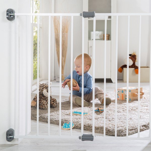 Bílá kovová zábrana do dveří – Roba-image-1