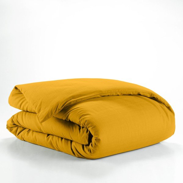 Žlutý bavlněný povlak na peřinu na jednolůžko 140x200 cm Lina – douceur d'intérieur
