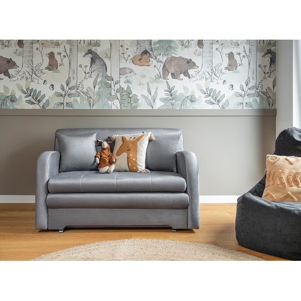 Světle šedá sametová rozkládací pohovka 130 cm Ario – ELTAP-image-1