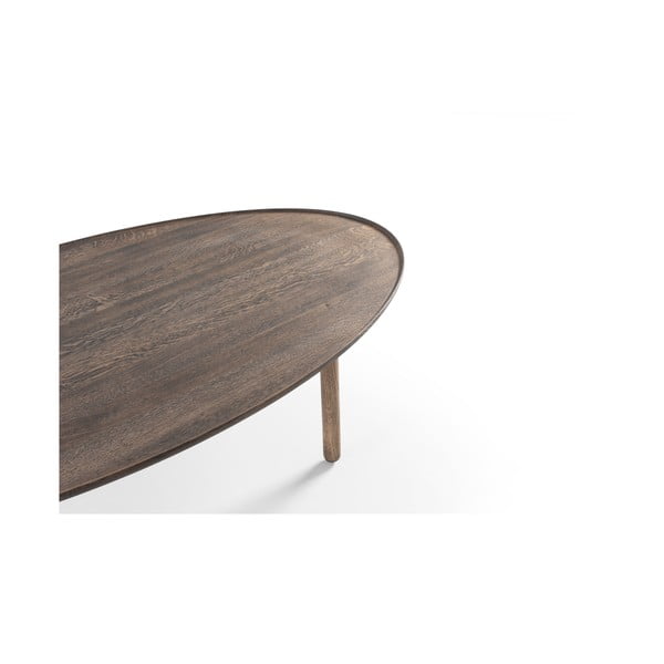 Hnědý konferenční stolek z dubového dřeva 80x150 cm Mu – Gazzda-image-2