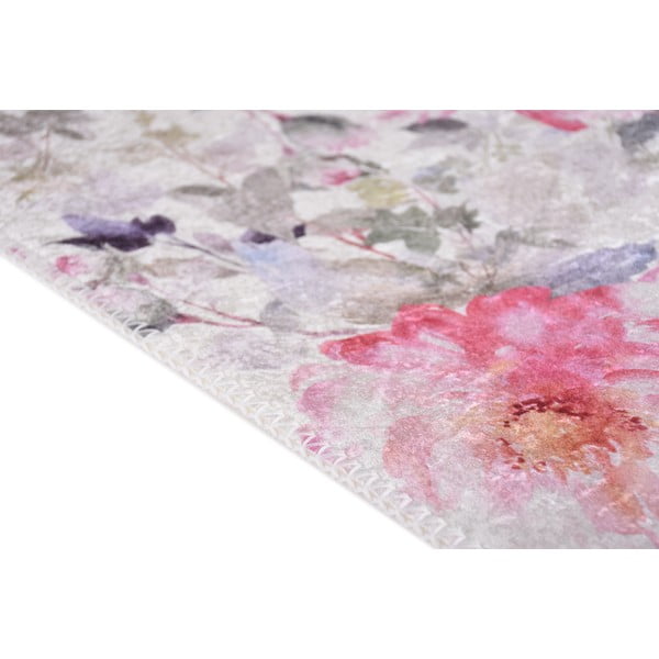 Růžový/slonovinový pratelný koberec 60x100 cm Pink Garden – Vitaus-image-2