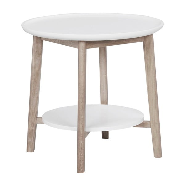 Bílý konferenční stolek s matně lakovanými nohami Folke Pixie, ⌀ 55 cm