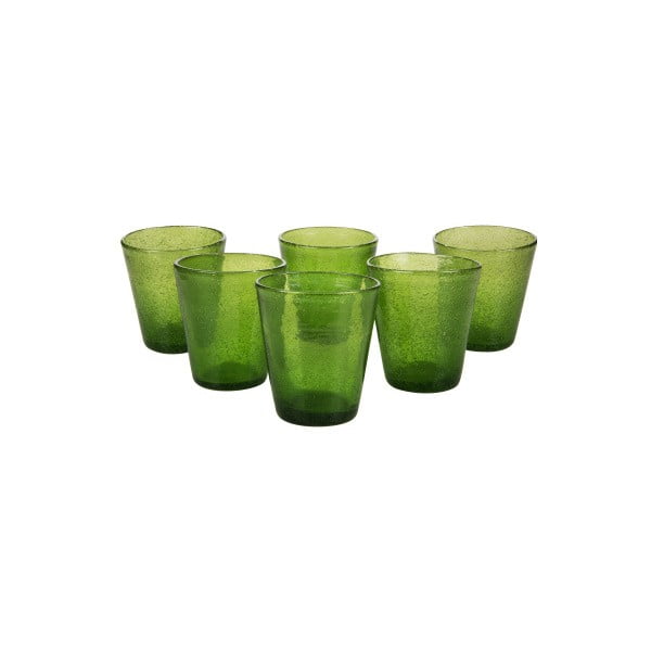Sada 6 zelených sklenic Kaleidos Lux, 300 ml