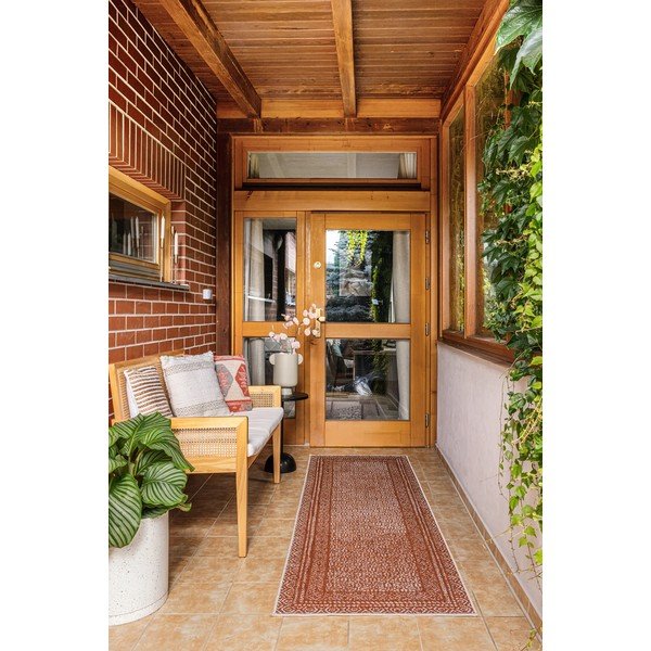 Oranžovo-bílý venkovní běhoun Ragami Berlin, 80 x 250 cm-image-1