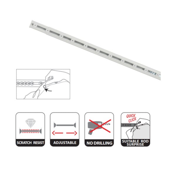 Bílá tyč na sprchový závěs 125 - 200 cm Surprise – Spirella-image-2