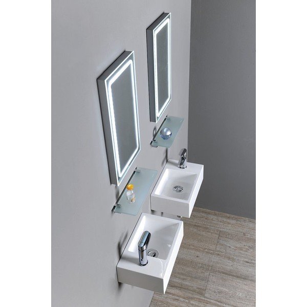 Bílé malé umyvadlo z litého mramoru Sapho Alabama, levá strana-image-1