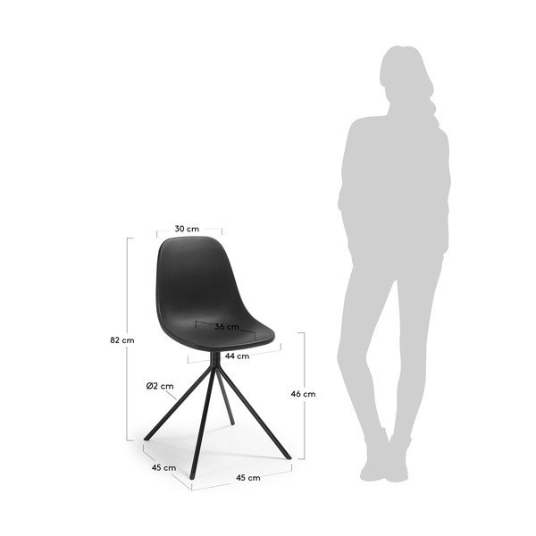 Sada 2 černých jídelních židlí La Forma Mint-image-2