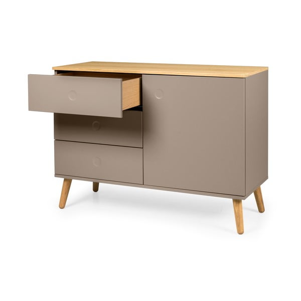 Hnědá nízká komoda v dekoru dubu 109x79 cm Dot – Tenzo-image-3