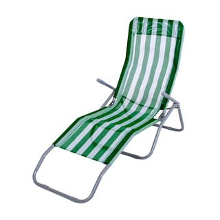 Zelené kovové skládací zahradní lehátko Sandia - Garden Pleasure
