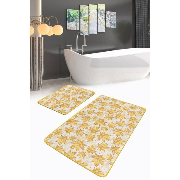 Žluté koupelnové předložky v sadě 2 ks 60x100 cm – Mila Home-image-2