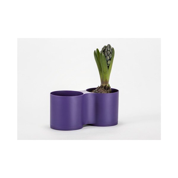 Fialový dvojitý květináč Plastia Modulo-image-2