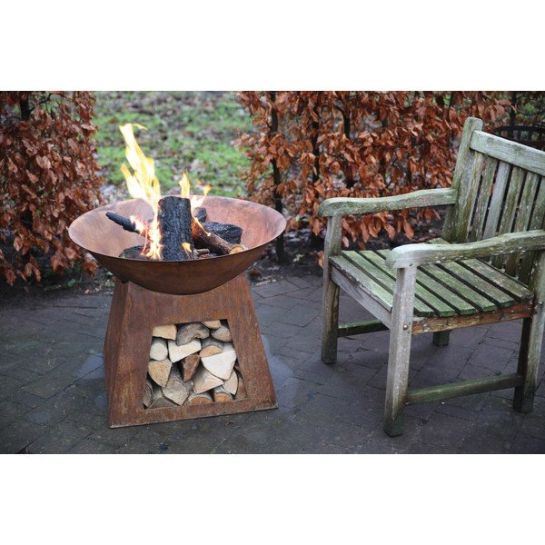 Kovové ohniště se zásobníkem na dřevo Esschert Design Camping-image-1