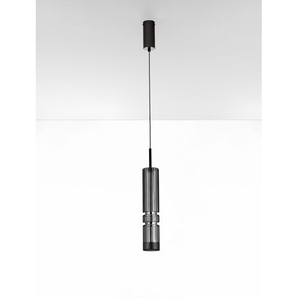 Šedé skleněné LED závěsné svítidlo ø 8 cm Bento – Nova Luce-image-3