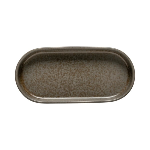 Hnědý servírovací talíř z kameniny 21x10 cm Redonda – Costa Nova