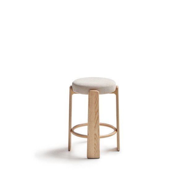 Béžová/ve světle přírodní barvě barová stolička z jasanového dřeva (výška sedáku 75 cm) Granite – Kave Home-image-2