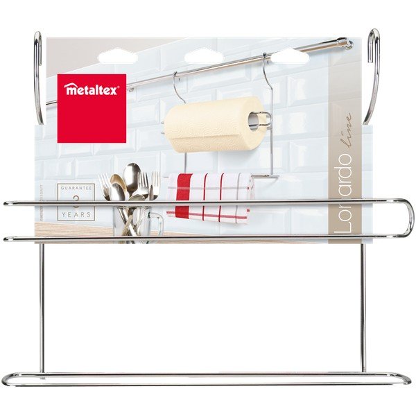 Závěsný držák na kuchyňské utěrky z pochromované oceli ve stříbrné barvě Lonardo – Metaltex-image-1