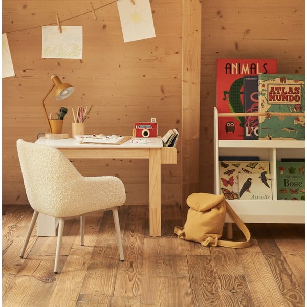 Dětský psací stůl s bílou deskou 40x77 cm Serwa – Kave Home-image-1