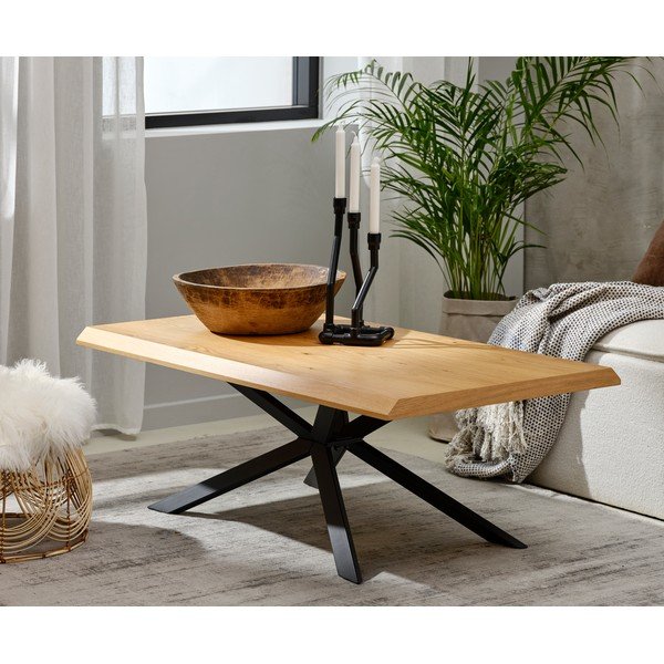Konferenční stolek s deskou v dubovém dekoru v přírodní barvě 68x130 cm Arno – Unique Furniture-image-1