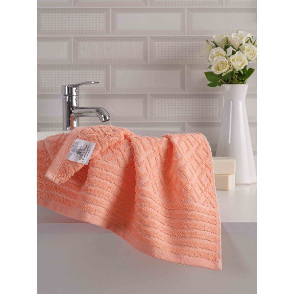 Oranžové froté bavlněné ručníky a osušky v sadě 2 ks Diamond – Mila Home-image-2