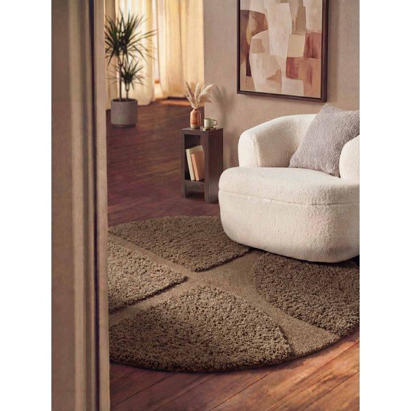 Hnědý ručně tkaný kulatý koberec ø 160 cm Lambeth Jasper – Ted Baker-image-1