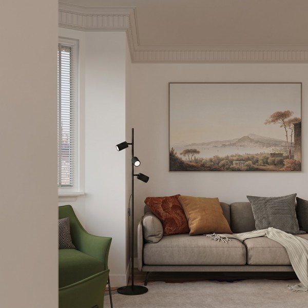 Černá hliníková stojací lampa s ohybatelnou konstrukcí (výška 155 cm) Gleam – Sollux-image-3