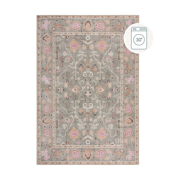 Světle zelený pratelný koberec 115x170 cm Una Floral – Flair Rugs