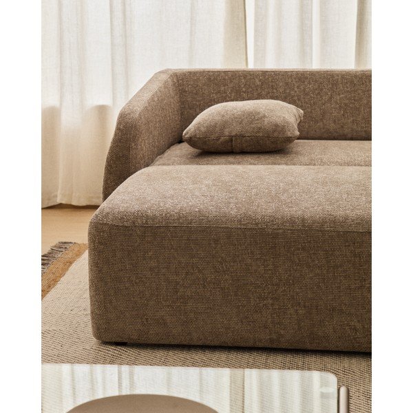 Taupe žinylková rozkládací rohová pohovka (pravý roh/s lenoškou) Laira – Kave Home-image-4